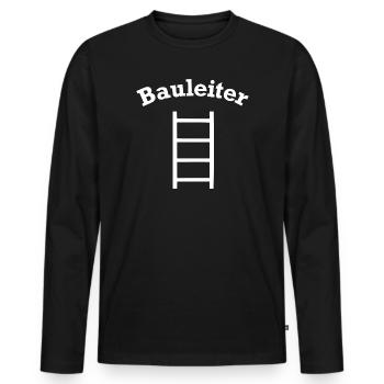 Lustiges Bauleiter Leiter Baustellen Design - Männer Premium Bio Langarmshirt - Schwarz - Vorne - Nico (187cm)