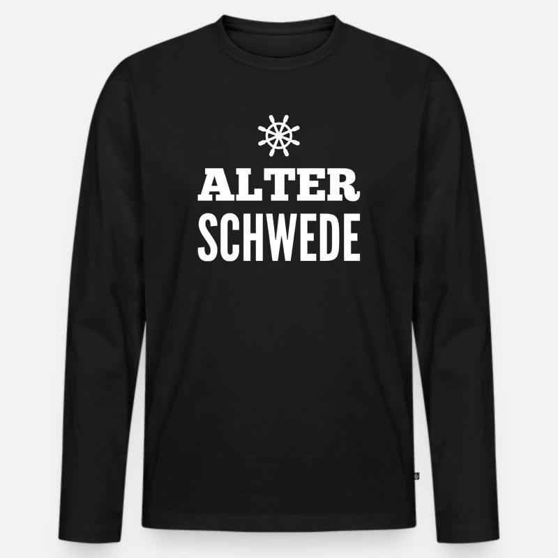 Alter Schwede Fun Design - Männer Premium Bio Langarmshirt - Schwarz