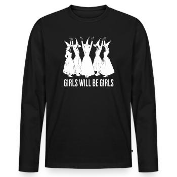 Halloween Tee for Women Funny - Männer Premium Bio Langarmshirt - Schwarz - Vorne - Nico (187cm)