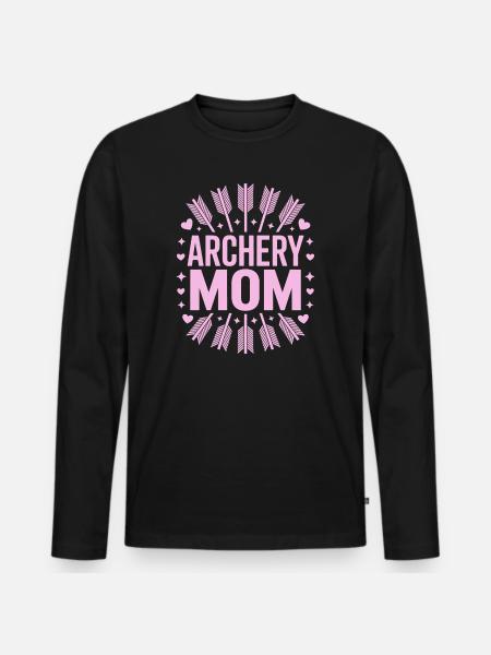Bogenschießen Spruch Mutter Bogenschießen Geschenk - Männer Premium Bio Langarmshirt - Schwarz