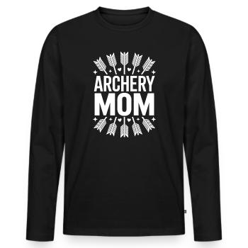 Tir à l’arc Dicton Mère Tir à l’arc Cadeau - T-shirt manches longues Premium bio Homme - noir - Devant - Nico (187cm)