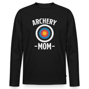 Bogenschießen Spruch Mutter Bogenschießen Geschenk - Männer Premium Bio Langarmshirt - Schwarz - Vorne - Nico (187cm)