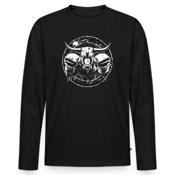 Bull Bull Boxer Boxing MMA - Men's Premium Organic Long Sleeve Shirt - black - Front - Nico (187cm)