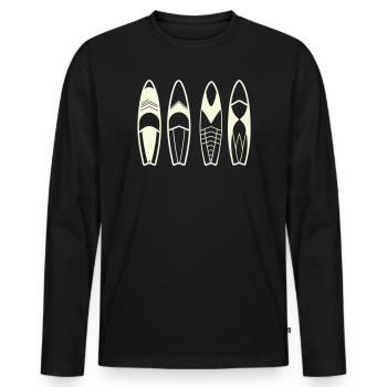 Minimalistische abstrakte Surfbretter - Männer Premium Bio Langarmshirt - Schwarz - Vorne - Nico (187cm)