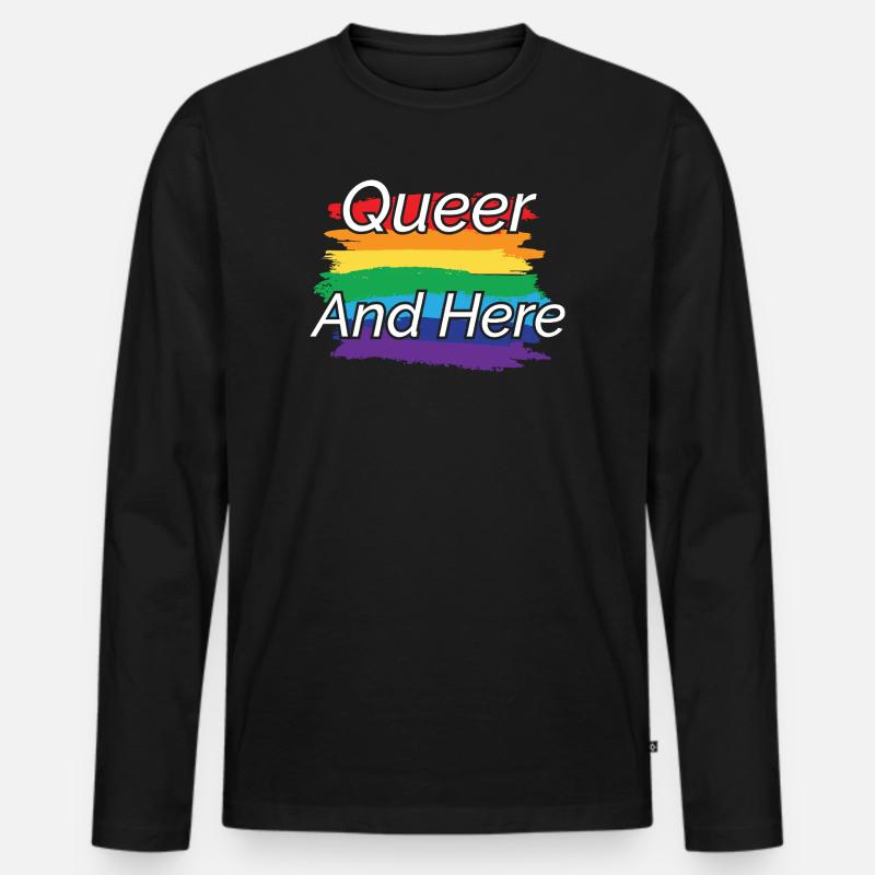 Queer Pride Regenbogen Design - Männer Premium Bio Langarmshirt - Schwarz