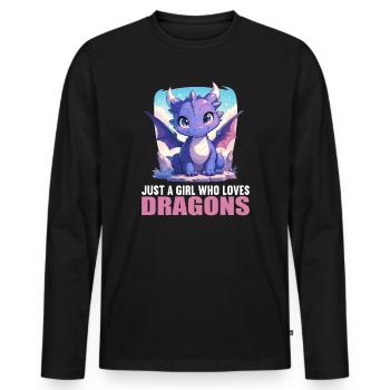Drachen Drache - Männer Premium Bio Langarmshirt - Schwarz - Vorne - Nico (187cm)