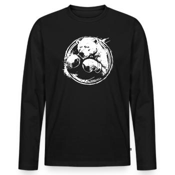 Ours polaire Ours polaire Boxer Boxe MMA - T-shirt manches longues Premium bio Homme - noir - Devant - Nico (187cm)