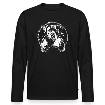 Hund Boxer Boxen MMA - Männer Premium Bio Langarmshirt - Schwarz - Vorne - Nico (187cm)
