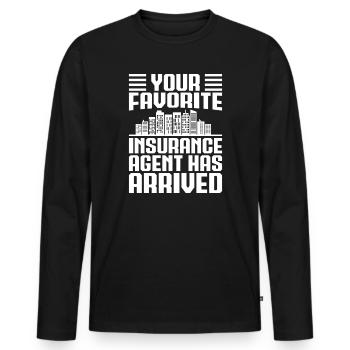 Insurance Agent Costume Your Favorite Arrived - Men's Premium Organic Long Sleeve Shirt - black - Front - Nico (187cm)