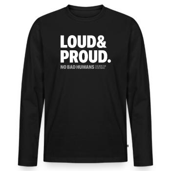 Loud&Proud - Men's Premium Organic Long Sleeve Shirt - black - Front - Nico (187cm)