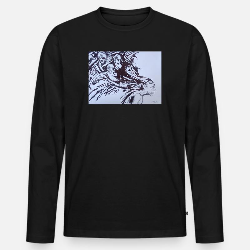 Zerrbilder - Männer Premium Bio Langarmshirt - Schwarz