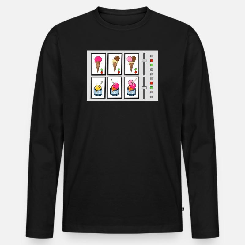 Eiscreme-Maschine - Männer Premium Bio Langarmshirt - Schwarz