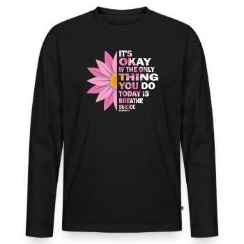 Ce n’est pas grave si la seule chose est l’haleine - T-shirt manches longues Premium bio Homme - noir - Devant - Nico (187cm)