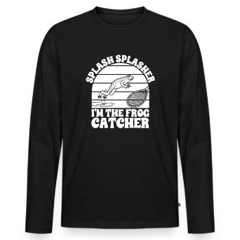 Frog Catcher Splash Splasher Frog - Männer Premium Bio Langarmshirt - Schwarz - Vorne - Nico (187cm)