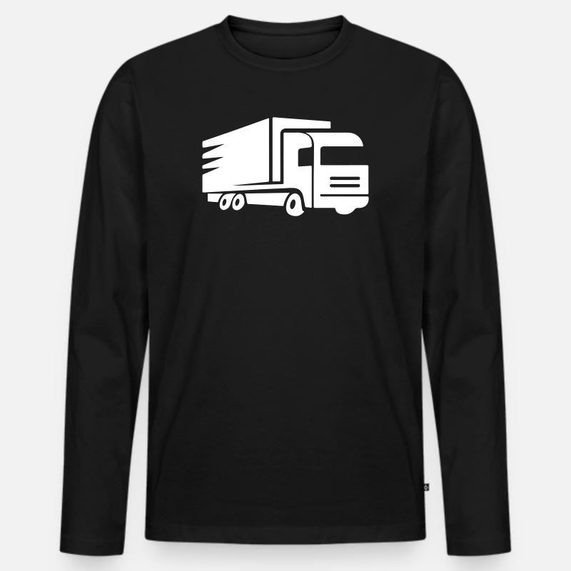 Lkw Symbol Trucker - Männer Premium Bio Langarmshirt - Schwarz