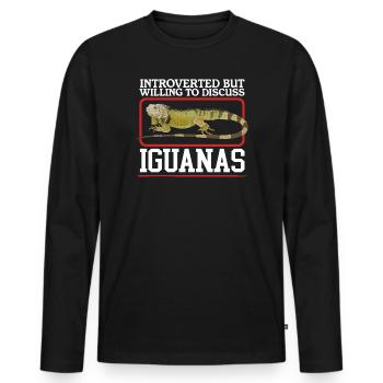Iguana Reptiles Lizard Iguanas Gifts - Men's Premium Organic Long Sleeve Shirt - black - Front - Nico (187cm)