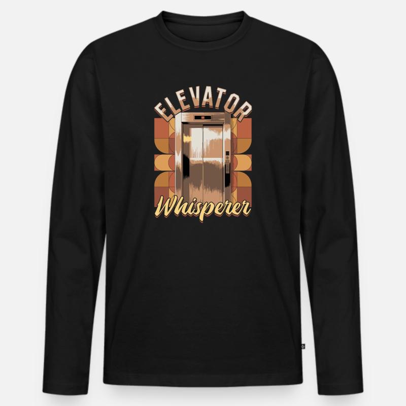 Elevator toddler & kids - Männer Premium Bio Langarmshirt - Schwarz