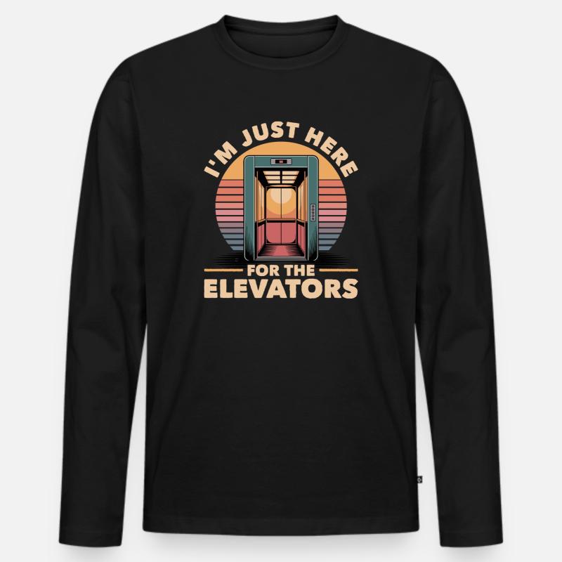 Elevator toddler & kids - Männer Premium Bio Langarmshirt - Schwarz