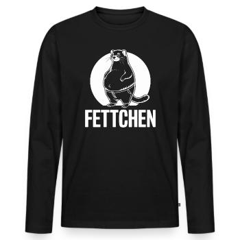Lustiges Frettchen Essen Bierbauch Fettchen - Männer Premium Bio Langarmshirt - Schwarz - Vorne - Nico (187cm)