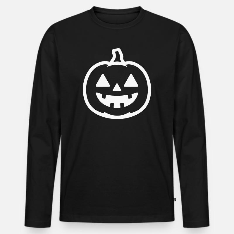Conception directionnelle de citrouille d’Halloween - T-shirt manches longues Premium bio Homme - noir