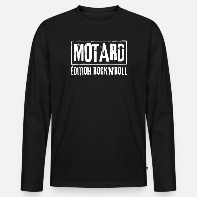 BIKER Rock N Roll Edition - Männer Premium Bio Langarmshirt - Schwarz