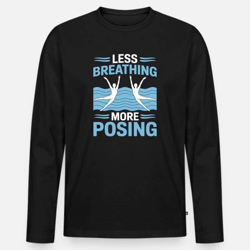 Synchronschwimmen Kunstschwimmen Wassersport - Männer Premium Bio Langarmshirt - Schwarz