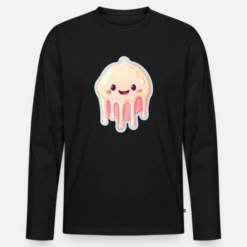 Eiscreme Eis - Männer Premium Bio Langarmshirt - Schwarz