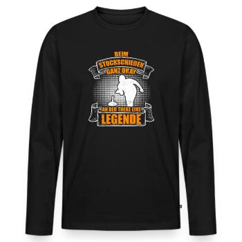 Assez bon au curling - T-shirt manches longues Premium bio Homme - noir - Devant - Nico (187cm)