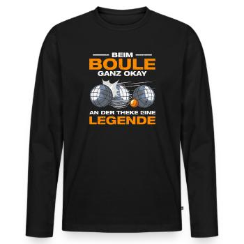 Beim Boule ganz okay Petanque Boulespieler - Männer Premium Bio Langarmshirt - Schwarz - Vorne - Nico (187cm)