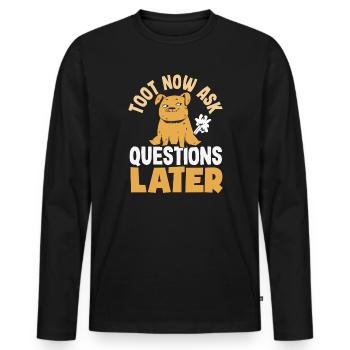 Public Fart Funny Inappropriate - Men's Premium Organic Long Sleeve Shirt - black - Front - Nico (187cm)