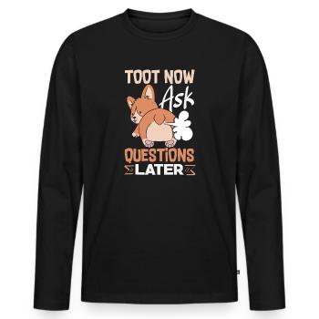 Public Fart Funny Inappropriate - Men's Premium Organic Long Sleeve Shirt - black - Front - Nico (187cm)