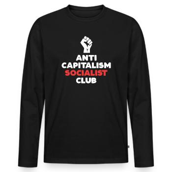 Anti Capitalism Socialist Club - Men's Premium Organic Long Sleeve Shirt - black - Front - Nico (187cm)