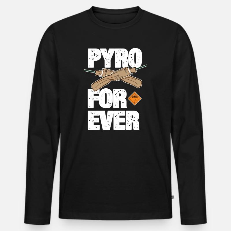 Pyro For Ever mit Trueno - Männer Premium Bio Langarmshirt - Schwarz