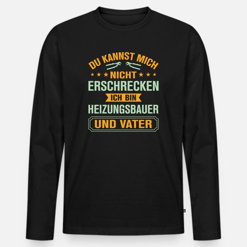 Heating Engineer Heating Construction Plumber Plumber - Men's Premium Organic Long Sleeve Shirt - black