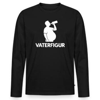 Dad with Beer Belly Funny Ironic Father Figure - Men's Premium Organic Long Sleeve Shirt - black - Front - Nico (187cm)