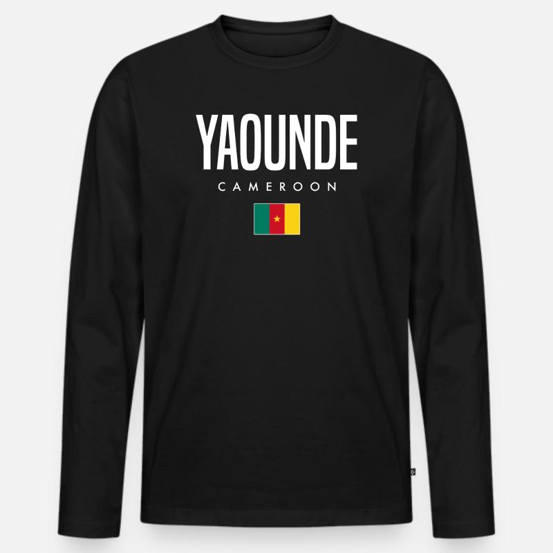 Yaounde Kamerun Kameruner - Männer Premium Bio Langarmshirt - Schwarz