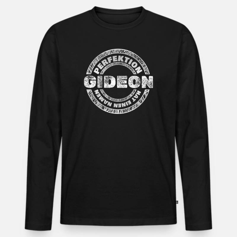 Gideon - Männer Premium Bio Langarmshirt - Schwarz