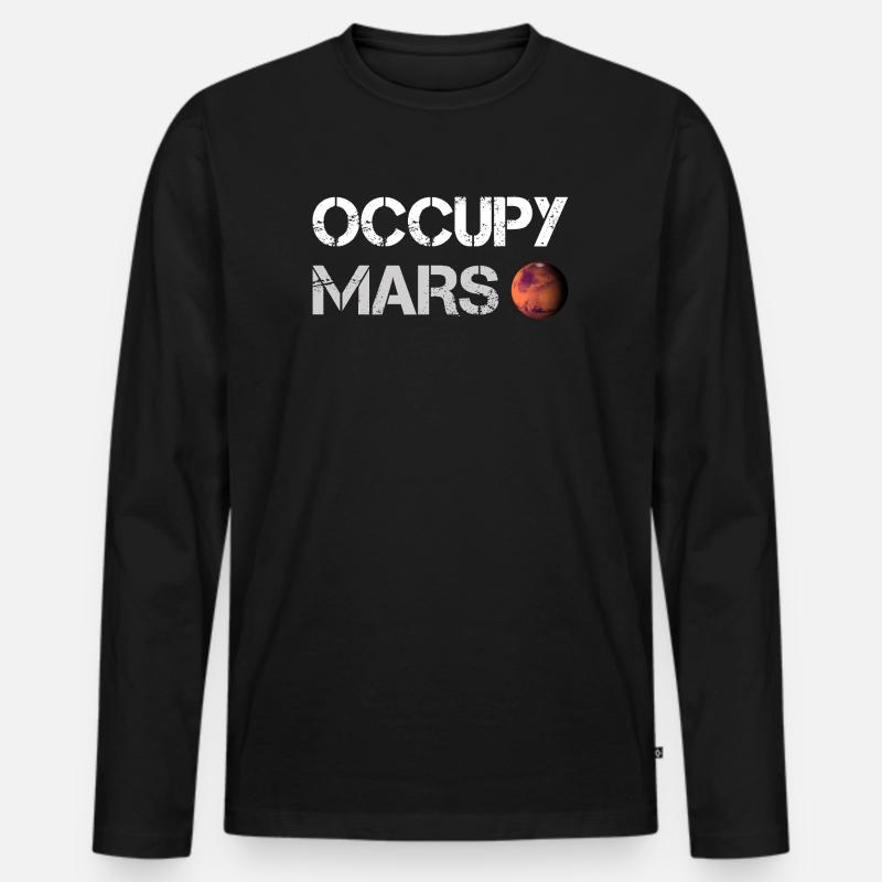 Occupy Mars (Space-X) - Männer Premium Bio Langarmshirt - Schwarz