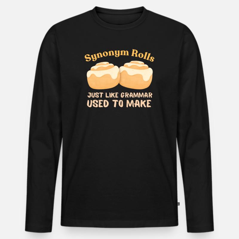 Synonym Rolls Grammatik Humor Design - Männer Premium Bio Langarmshirt - Schwarz