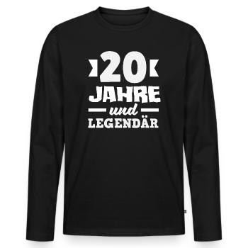 Funny 20th Birthday Gift - Men's Premium Organic Long Sleeve Shirt - black - Front - Nico (187cm)