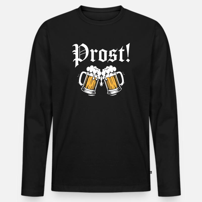 Prost! - Männer Premium Bio Langarmshirt - Schwarz