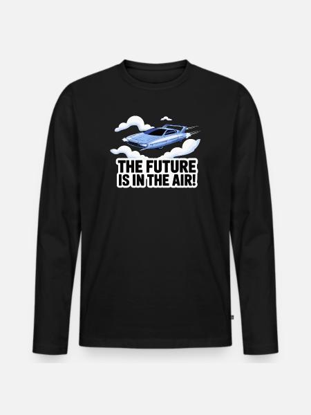 Retro Futuristic Flying Car Design - Men's Premium Organic Long Sleeve Shirt - black
