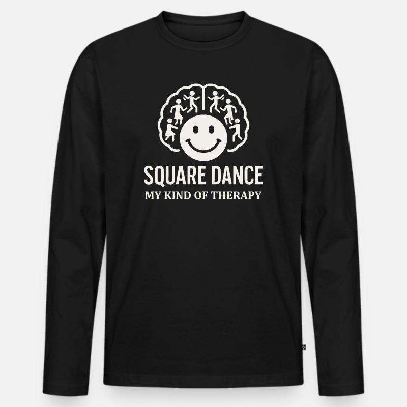 Square Dance Therapie - Männer Premium Bio Langarmshirt - Schwarz