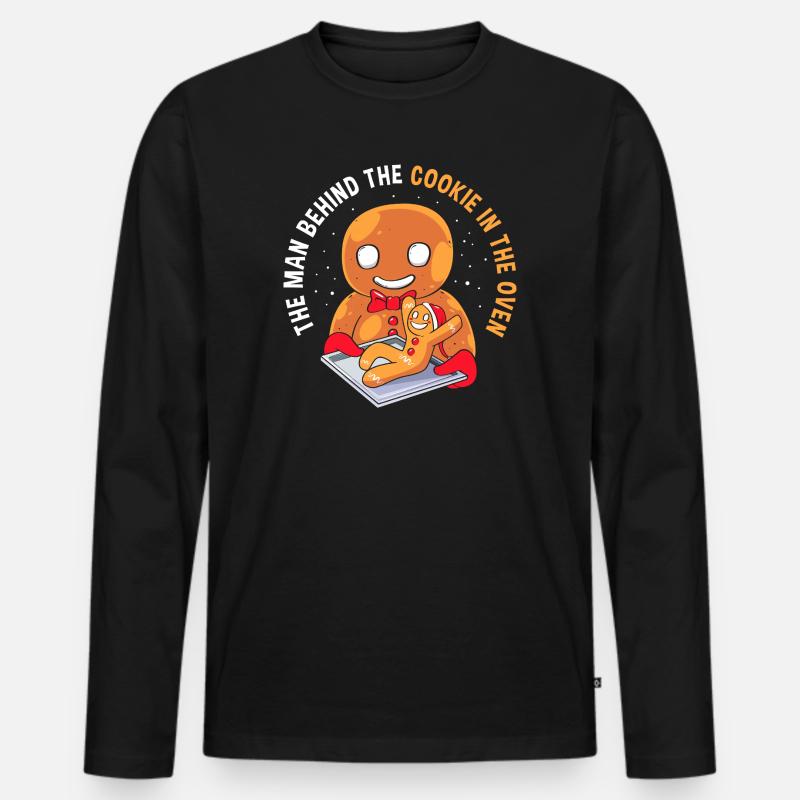 Werdende Väter Werdender Papa - Männer Premium Bio Langarmshirt - Schwarz