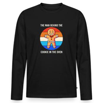 Futurs pères Futurs pères - T-shirt manches longues Premium bio Homme - noir - Devant - Nico (187cm)