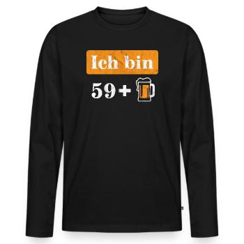 J’ai 59 ans et je fête mes 60 ans - T-shirt manches longues Premium bio Homme - noir - Devant - Nico (187cm)