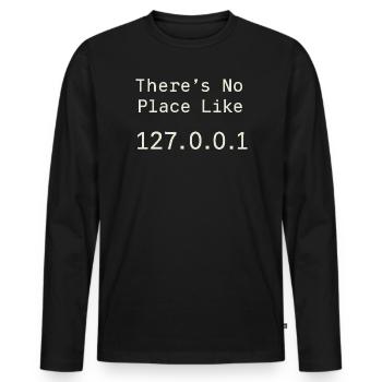Nothing beats localhost - Men's Premium Organic Long Sleeve Shirt - black - Front - Nico (187cm)