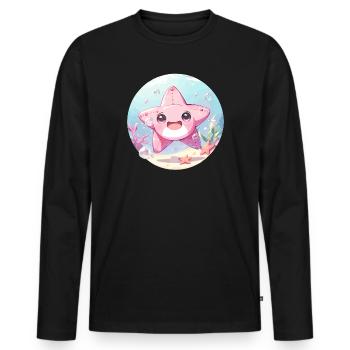 Starfish Starfish - Men's Premium Organic Long Sleeve Shirt - black - Front - Nico (187cm)