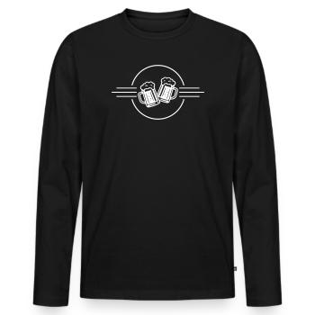 Beer Cheers Beer Glass - Men's Premium Organic Long Sleeve Shirt - black - Front - Nico (187cm)