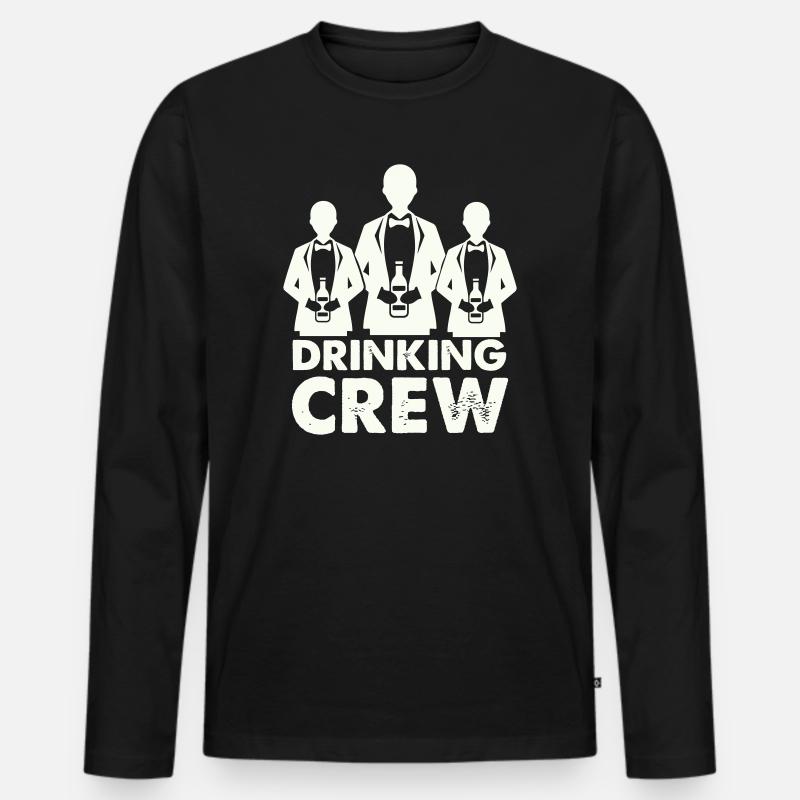 drinking_crew_01- - Männer Premium Bio Langarmshirt - Schwarz